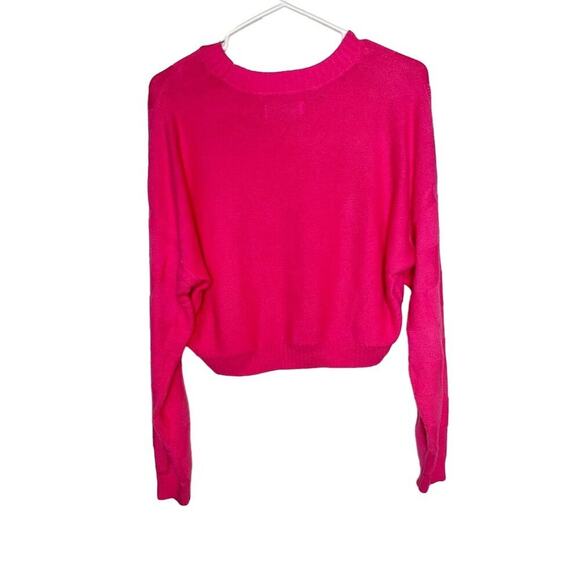 Hollister Women's Pink Check Cropped Pullover Sweater Size S - Picture 2 of 4